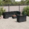 Vidaxl 10-Cz. Conjunto de Muebles de Jardín, Cojines Ratán Negro Pe
