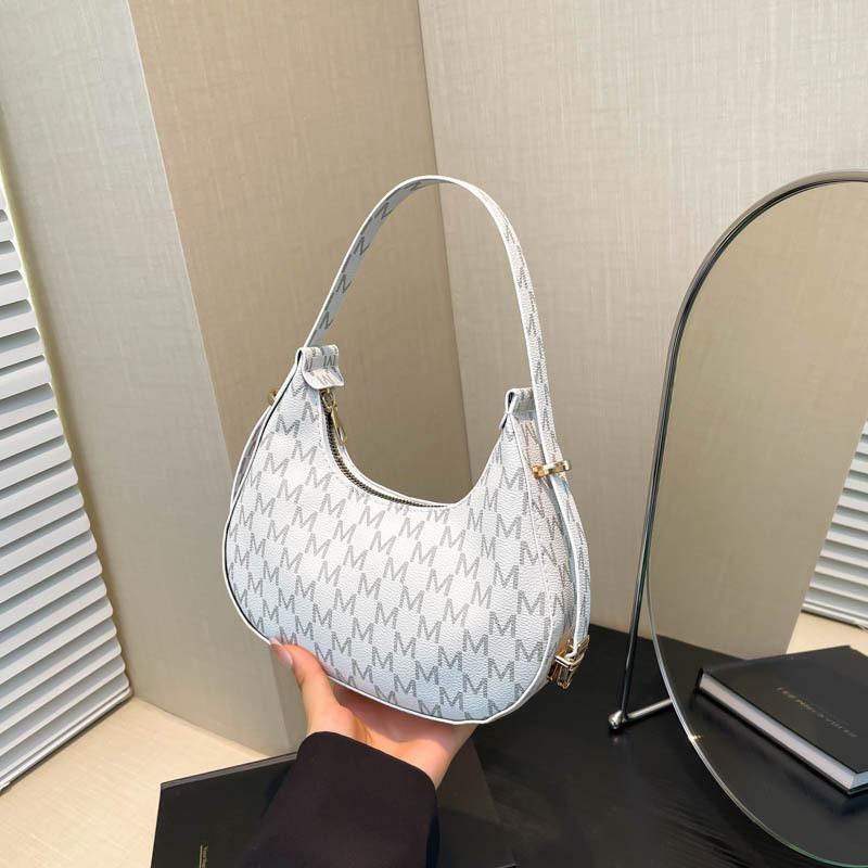 

Fashionable Casual Simple Shoulder Bag Unique Stylish New Moon Bag For Women білий