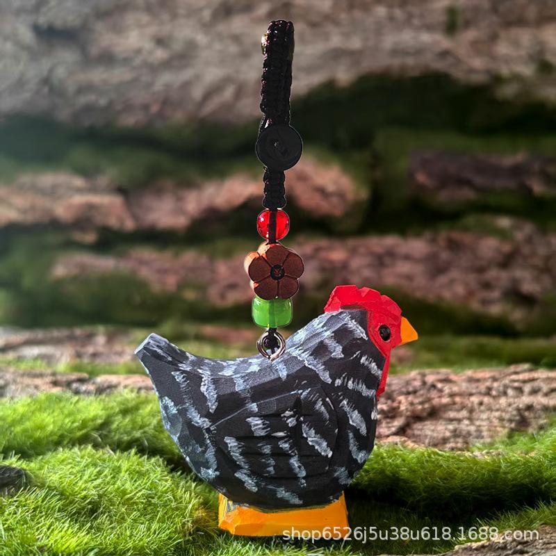 Ręcznie Rzeźbiona Drewniana Figurka Dekoracyjna Statuetka Koguta Wystrój Domu Rzeźba z Drewna Rzeźba Zwierzęca prezent urodzinowy dla przyjaciela rodziny