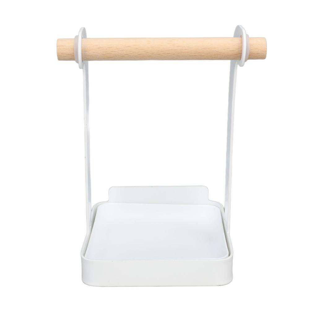 Pot Lid Holder Rack Multifunction Prevent Slip Iron Basin Wood Rack Cooking Tool Spatula Stand
