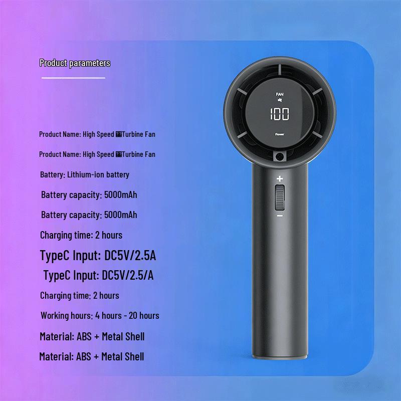Portable Rechargeable Mini Handheld Fan - Strong Wind, Customizable, Student Desktop Essential 59x61x157mm