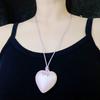 Acrylic Heart Pendant Necklace with Bowknot Fashionable Neckpiece Party Jewelry for Women Date Night Accessories