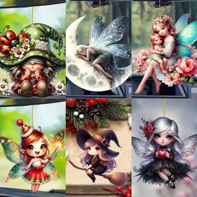 Acryl Anhänger Flügel Elfe Blume Fee Anhänger Auto Dekoration Anhänger