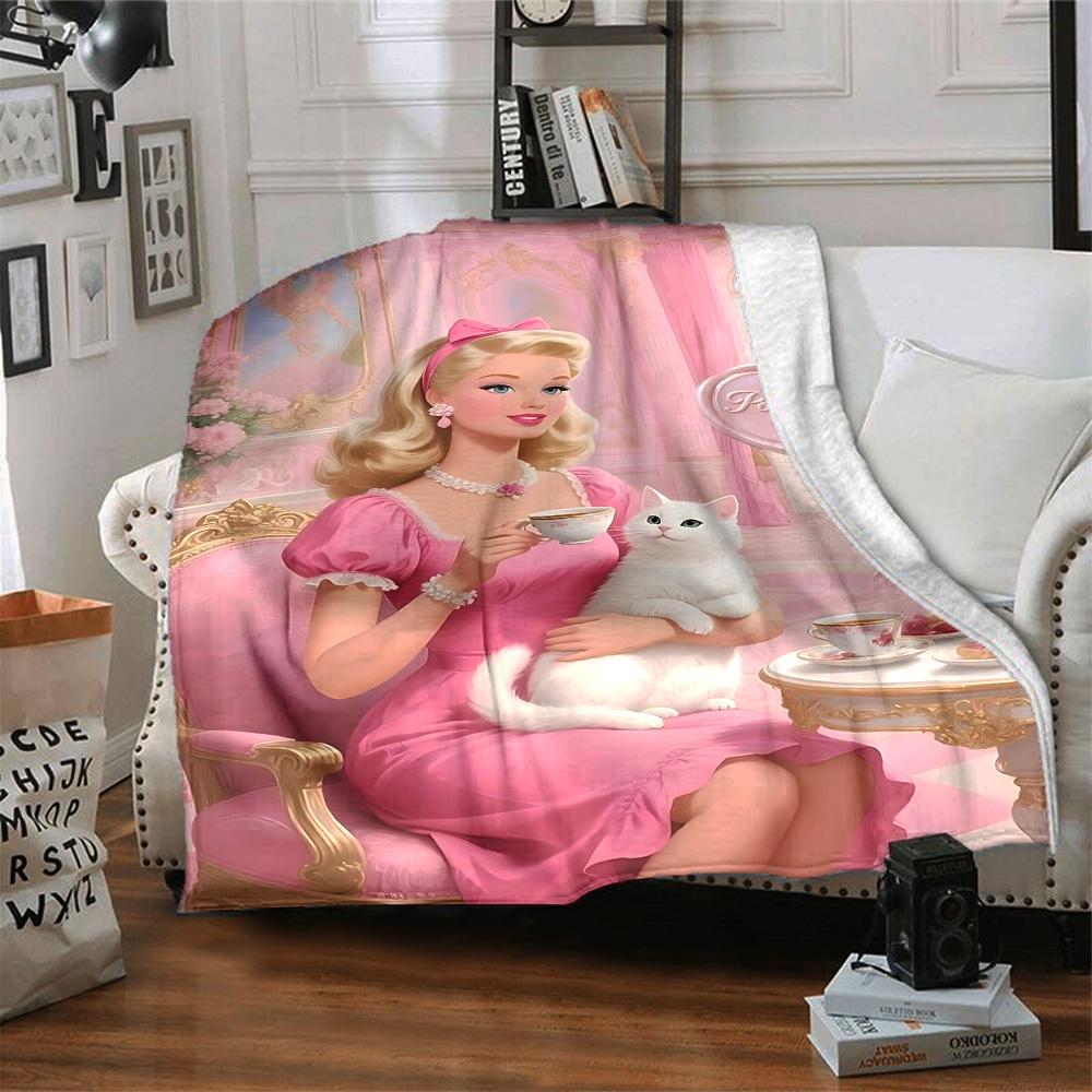 1pc Polly I Flannel Blanket Soft Warm Throw for Home, Office, Travel, All Season Cozy Bedding Gift, Office