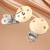 10 Stück Baby-Schnullerclips, Holz Eisen 3 Löcher Rund Baby-Schnullerclips Säugling Fütterungszubehör für Kleidung Ordner Schmuck Ornamente 4.4x