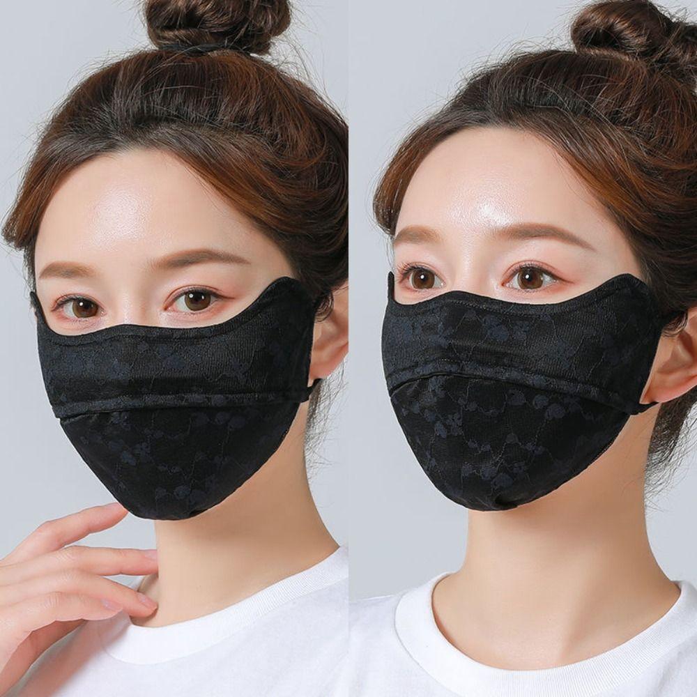 Protection Lace Hiking Eye Protection For Women Sunscreen Mask Face Scarf Ice Silk Mask Face Cover