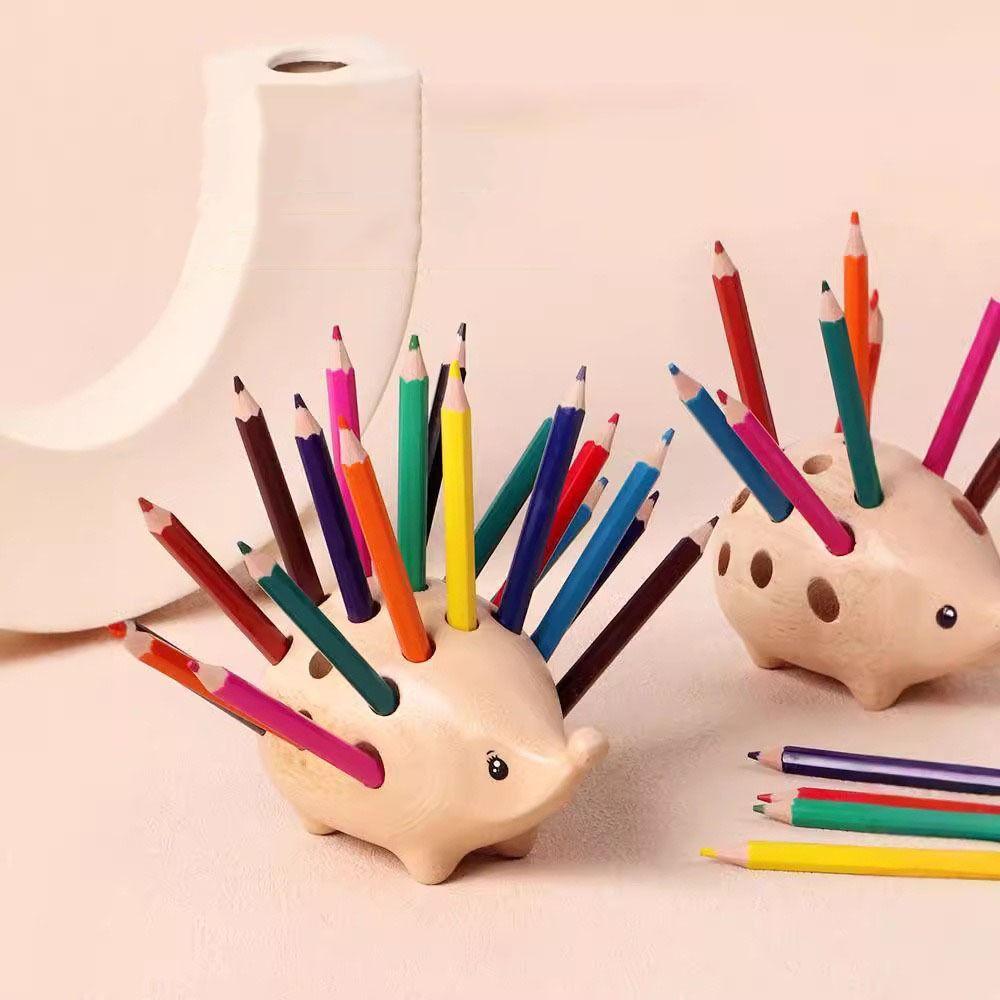 21 Holes Hedgehog Pen Holder Creative Pen Container Multi-function Pencil Stand Set  Art and Craft