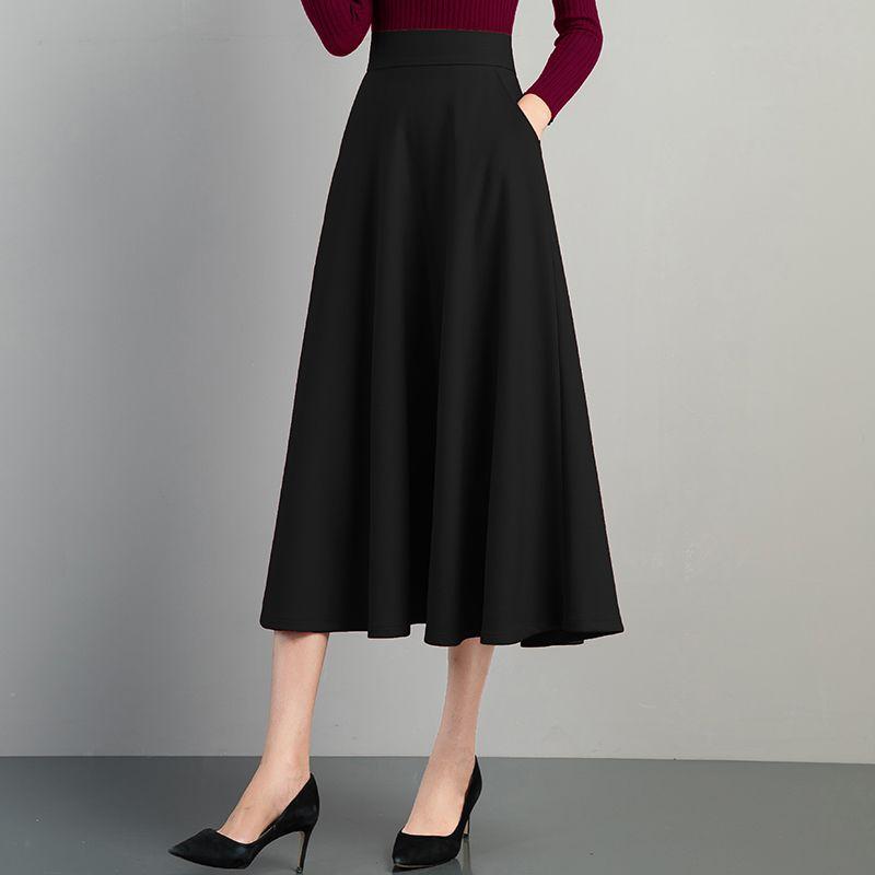 Neuer Herbst/Winter Verdickter Retro Karomidi-Rock - High Waist A-Linien Schwingrock für Damen