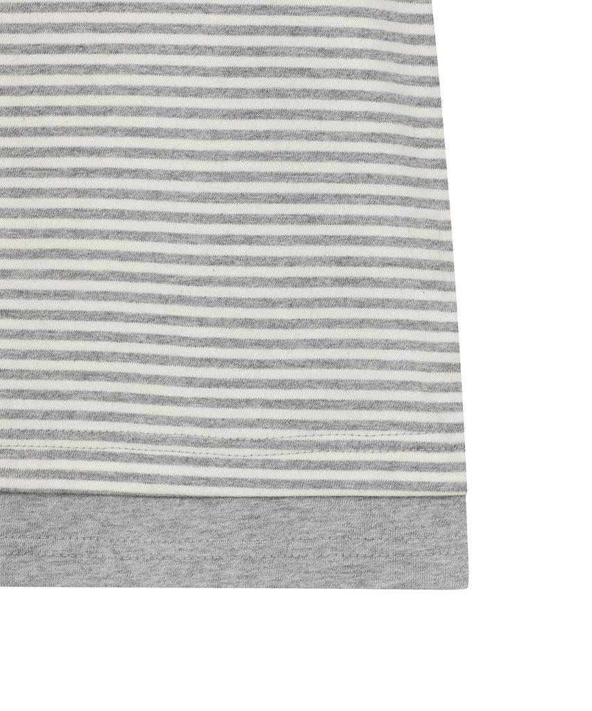 BAUF Melody Boat Neck 3/4 T-Shirt [Stripe Gray]