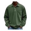 New men's long-sleeved shirt casual versatile simple loose button-down polo shirt