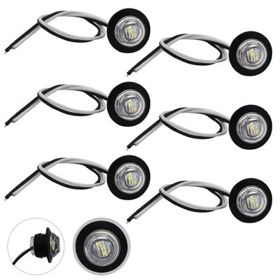 תאורת סימון LED עמידה למים, התקנה שקועה קטנה - 24V, תאורת צד LED אוניברסלית, עגולה