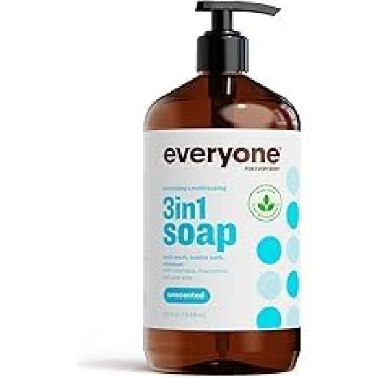 Everyone 3-in-1 Soap All-in-One Shampoo (Body Wash, Bubble Bath, Shampoo) Fragrance-Free 946ml [Product]