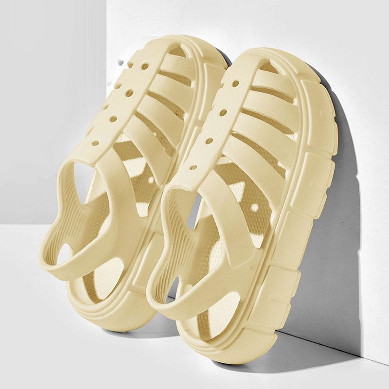 Simple Thick Sole Beach Sandal Shoes 2024 New Fashion Soft Sole Anti Slip Lightweight Ventilate Summer Sandals Shoes for Women