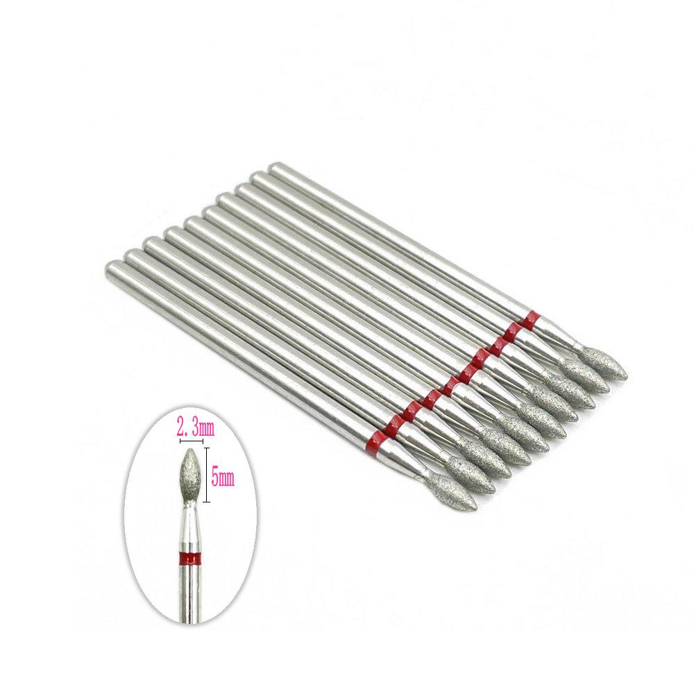 10pcs 2.35mm Shank Diamond Grinding Bur Drill Rotary Drill Dental Grinding Dental Polishing Burs Nail Drill Bits
