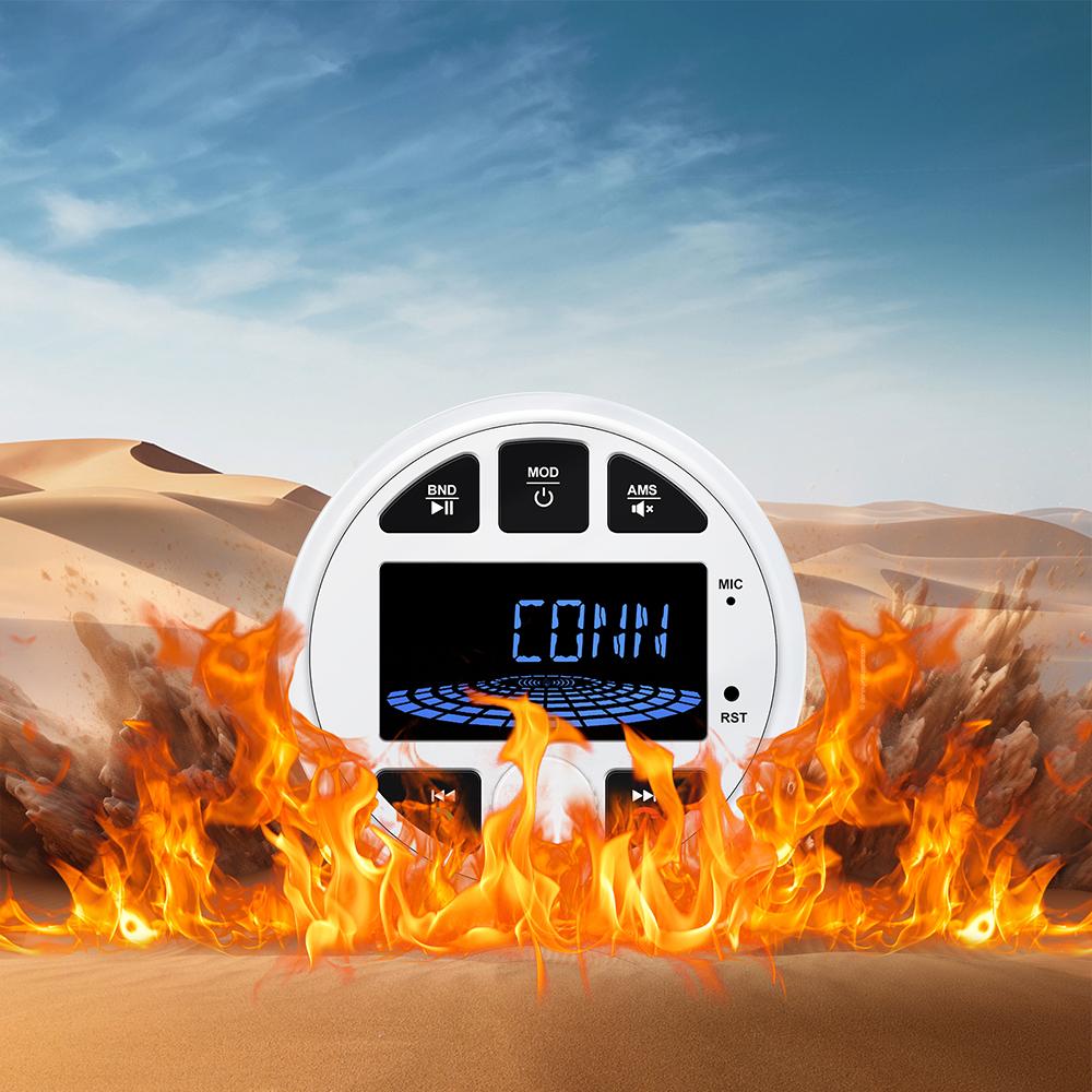 Boat Radio MP3 Media Player Stereo Marine Radio Cover Bluetooth AUX USB Waterproof Widely for ATV UTV SPA RZR FM AM Radio