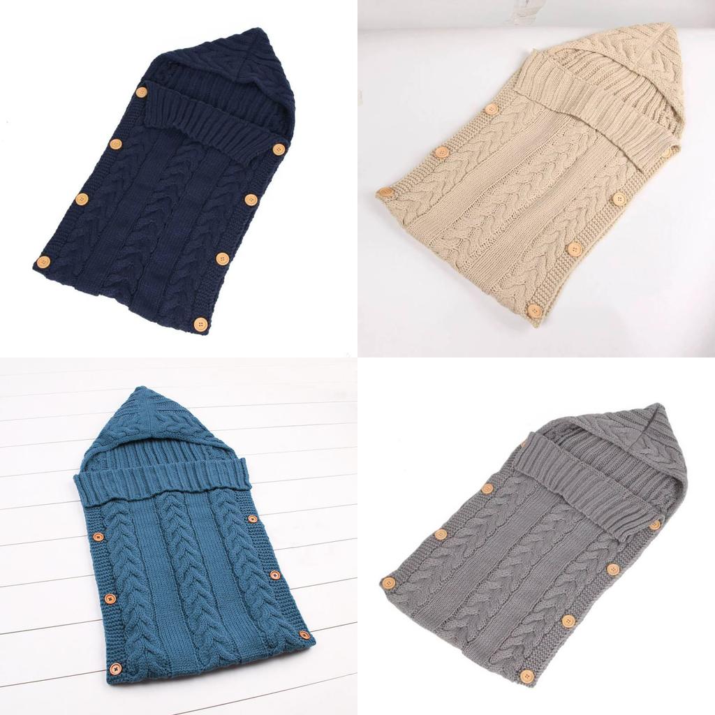 Cozy Newborn Sleeping Bag Baby Infants Knit Crochet Swaddle Wrap For Ultimate Warmth