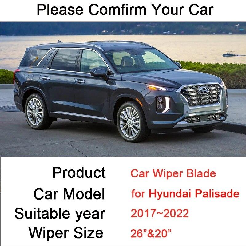 Lame Ștergătoare Auto pentru Hyundai Palisade 2017 2018    2022 Parbriz Față Fără Ramă Cauciuc Accesorii Răzuire Zăpadă