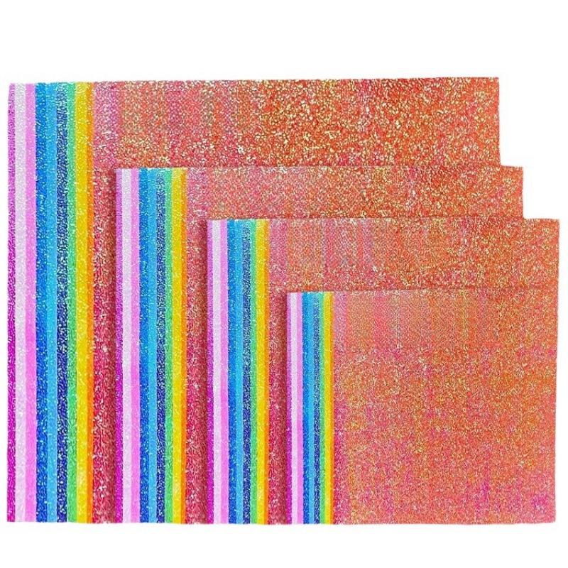 A4 Pearlescent Glitter Origami Paper - Laser-Cut, Glossy, Single-Sided Squares for DIY Projects