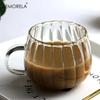 KEMORELA 1/4/6 Pezzi Bicchiere di Vetro a Forma di Zucca di Halloween Vetro Borosilicato Alto Bicchiere d'Acqua 450ml Bicchiere da Caffè per Succhi
