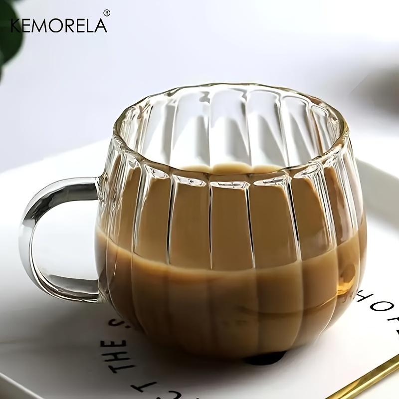 KEMORELA 1/4/6 Pezzi Bicchiere di Vetro a Forma di Zucca di Halloween Vetro Borosilicato Alto Bicchiere d'Acqua 450ml Bicchiere da Caffè per Succhi