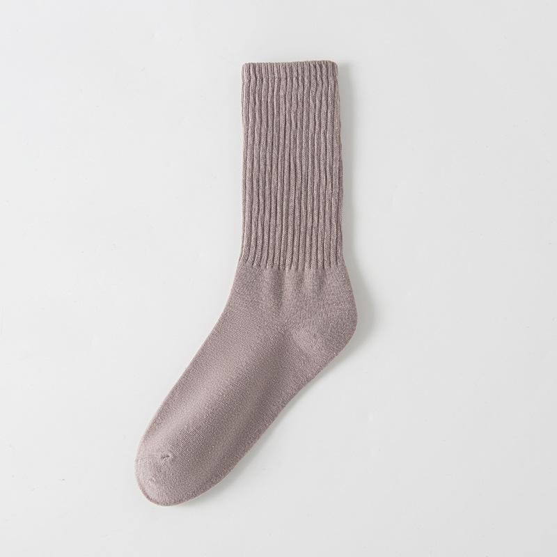5/10 Pairs Comfortable Casual Women's Mid Calf Socks Autumn Length Socks Trendy Sports Socks Solid Color Versatile Cotton Socks Simple Women's Socks