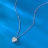 Lulu Tong S925 Silver Heart-Shaped Simulated Diamond Pendant for Women