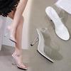 Fashion Sandales Transparentes À Talons Super Hauts Pour Femme, Chaussures Sexy À Lanière, Grande Taille 34-46