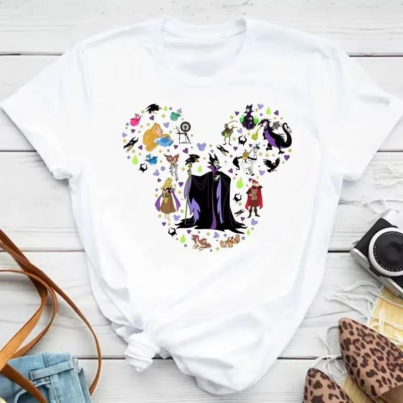 Mulan Princess Printed Tshirt Cute Mickey T Shirt Summer Women Casual Short Sleeved Streetwear Tshirts Harajuku Clothes