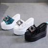 Maogu Beach Slides Sandals Woman Summer 2024 Women's Flip Flops Crystal Platform Wedge Slippers Women Ladies Shoes High Heels 39