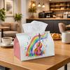1pc Watercolor Music Art Tissue Box - Cello Rainbow Napkin Storage Box, Suitable for Rolls/facial Tissues/single Sheets,Two Sizes Available for Home/c