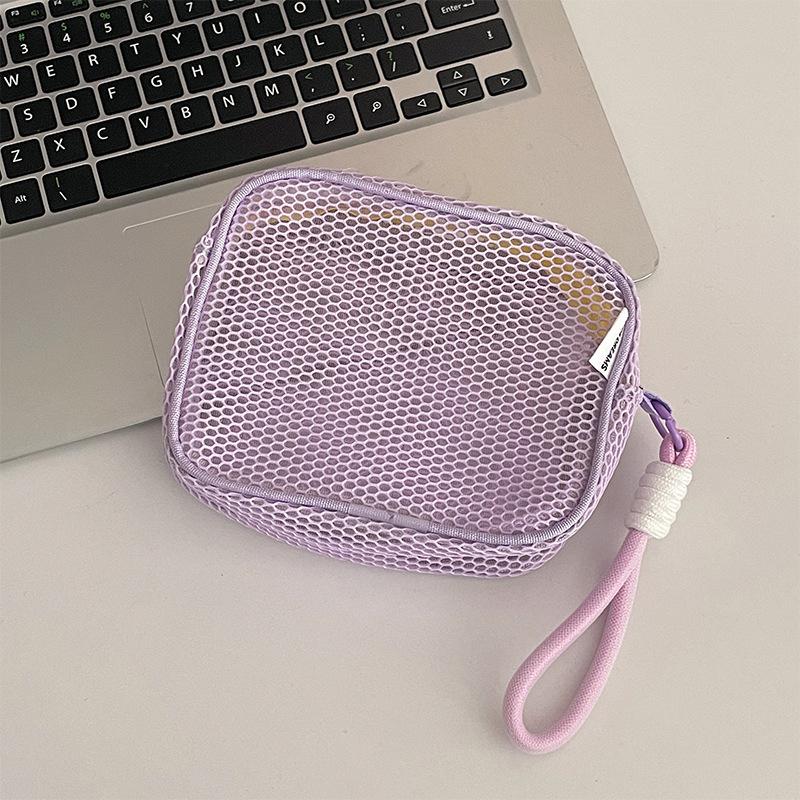 

Small Capacity Key Bags Transparent Cosmetic Bag Square Mesh Storage Pouch Mini Zipper Coin Purse Mini Wash Bag Stationery Case