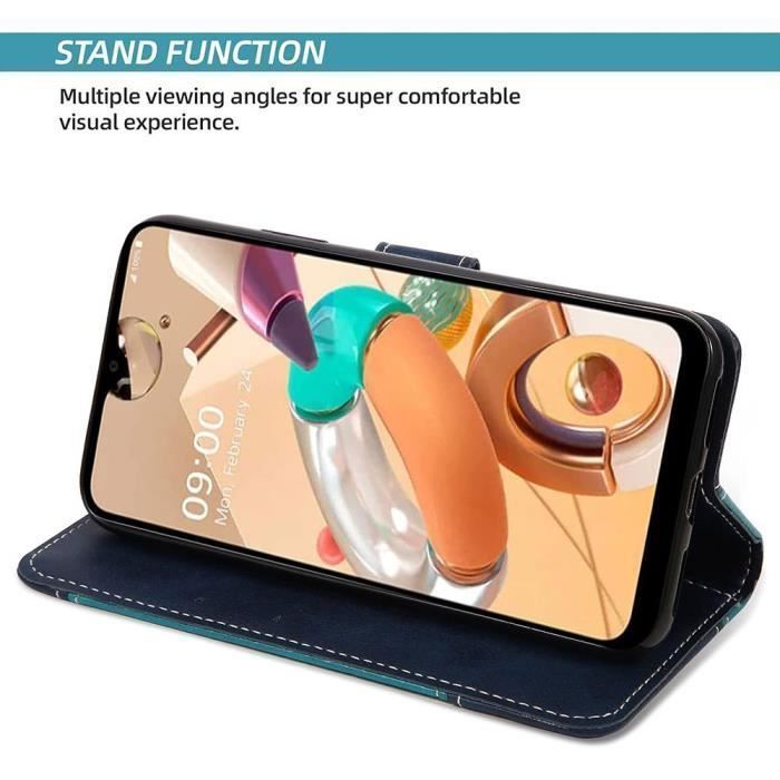 Coque de protection - PROSHOP - pour Samsung Galaxy A15 5G - Antichoc - Cuir PU - Blet et Verre - 2 Verres Trempés