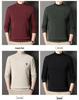 Men's Winter Fleece-Lined Casual High Collar Sweatshirt - Dad's Warm Base Layer Top