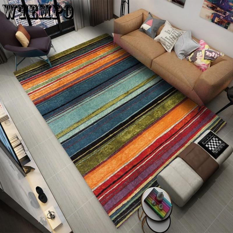 

Retro Nordic Living Room Carpet Tea Table Carpet Simple Sofa Bedroom Large Area Floor Mat 80*200cm