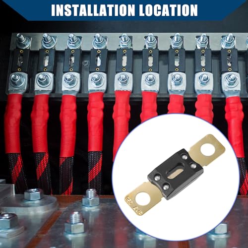 Hihaha High Current Fuse 350A / Audio CD ANM Fuse Bolt-on Fuse for Vehicles, Motorcycles, Boats / Durable Zinc Alloy / Set of 2