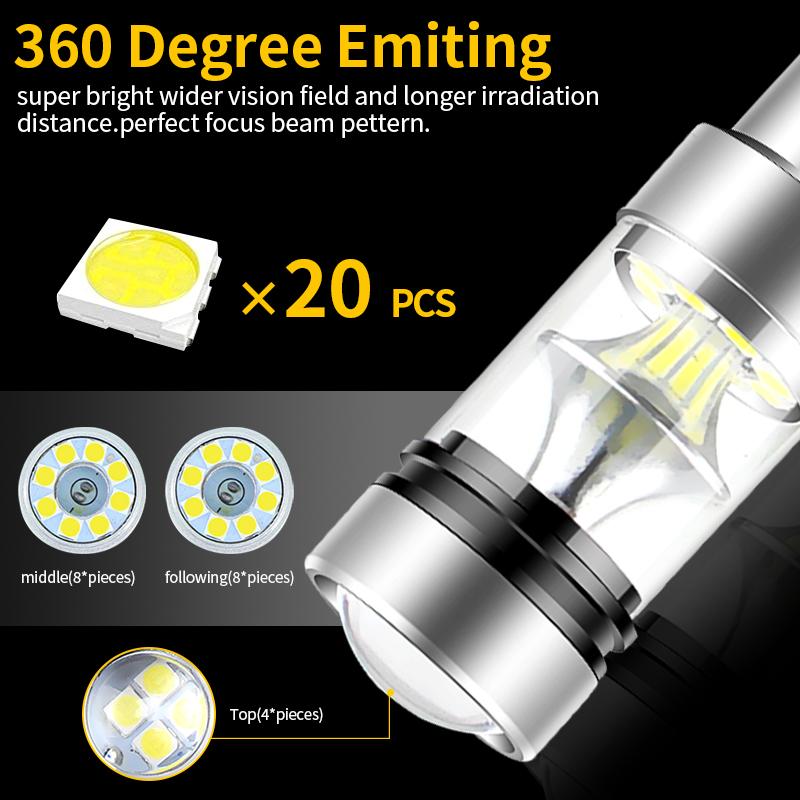 2PCS LED Bulb 1156 BA15S P21W 1157 BAY15D P21/5W BAZ15D P21/4W 3157 P27/7W T25 7443 W21/5W T20 Brake Reverse Turn Signal Lights