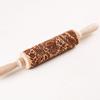 1 Pcs Wooden Sunflower Embossed Rolling Pin with Pattern for Kitchen Pastry Baking Tools Deep Engraving Cookies Stamp Tool