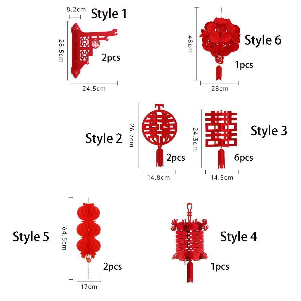 1/2/6pcs Foldable Flower Hanging Decoration Traditional Spring Festival Pendant  Living Room