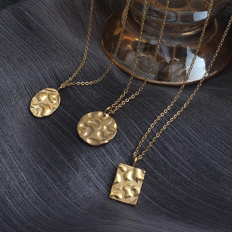 

18K Gold Plated Geometric Round Chic Necklace - Xiaohongshu Style Pendant Only