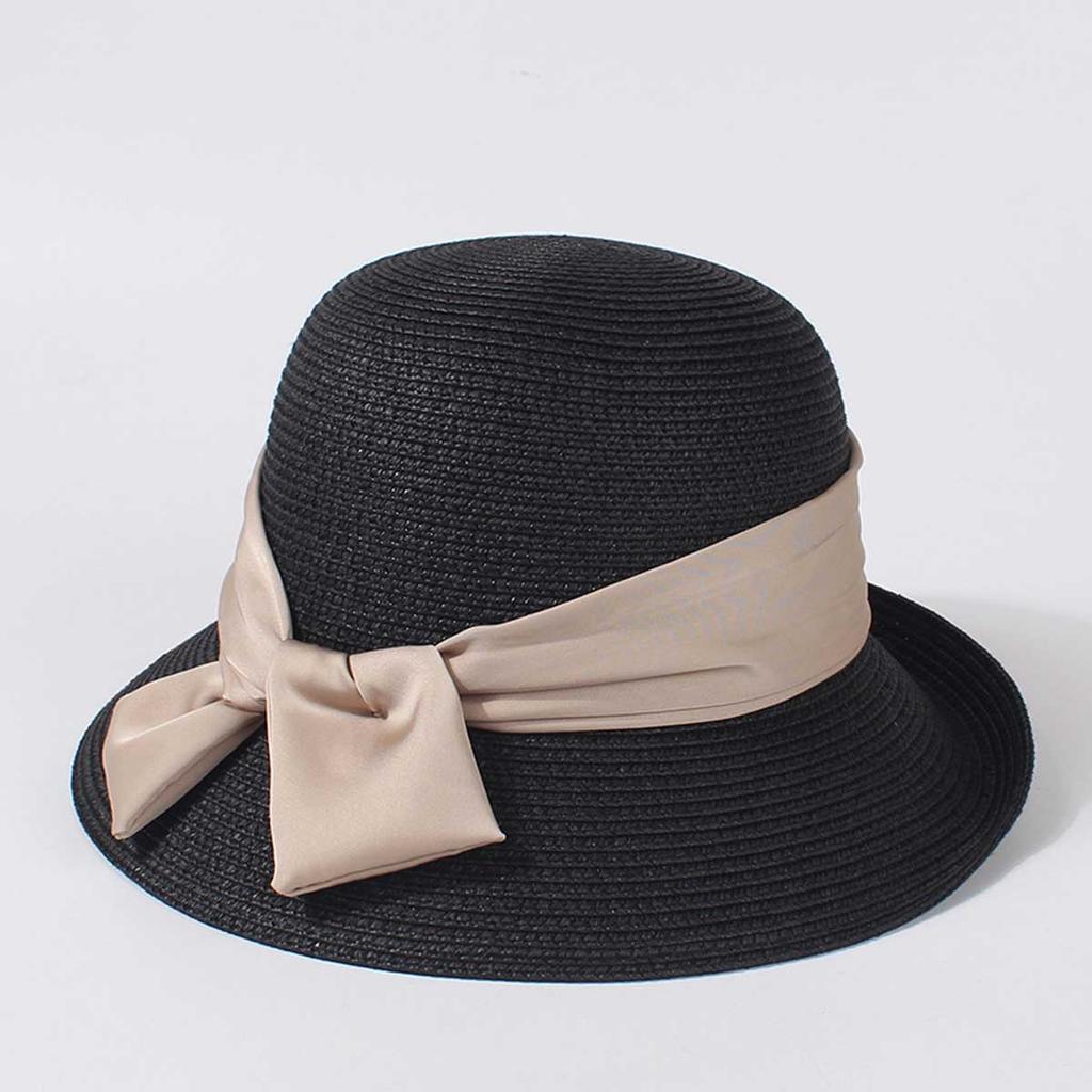 1PC New Summer Women Sun Hat Casual Fashion Bowtie Fisherman Hat Straw Hat with Bow Ribbon Travel Beach Hat CJCYMZ050