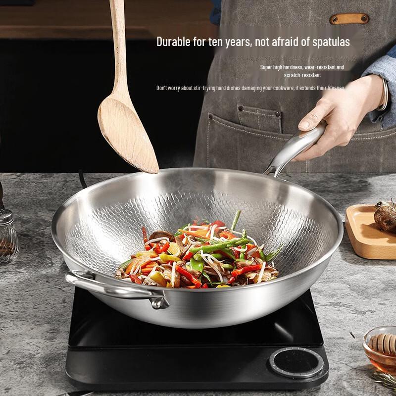 Zhuchuang Jingpin 28cm Unbeschichteter Antihaft-Titan-Wok