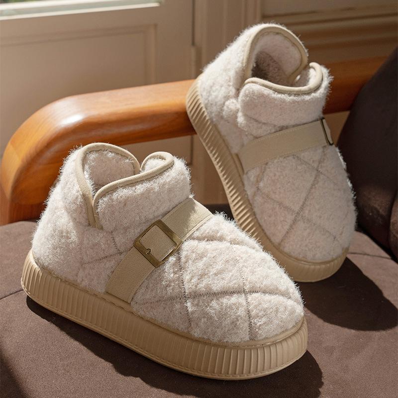 2025 New Cotton Slippers Winter Indoor Home Comfort Thick-soled Plush Warm Cotton Shoes Outer Wear