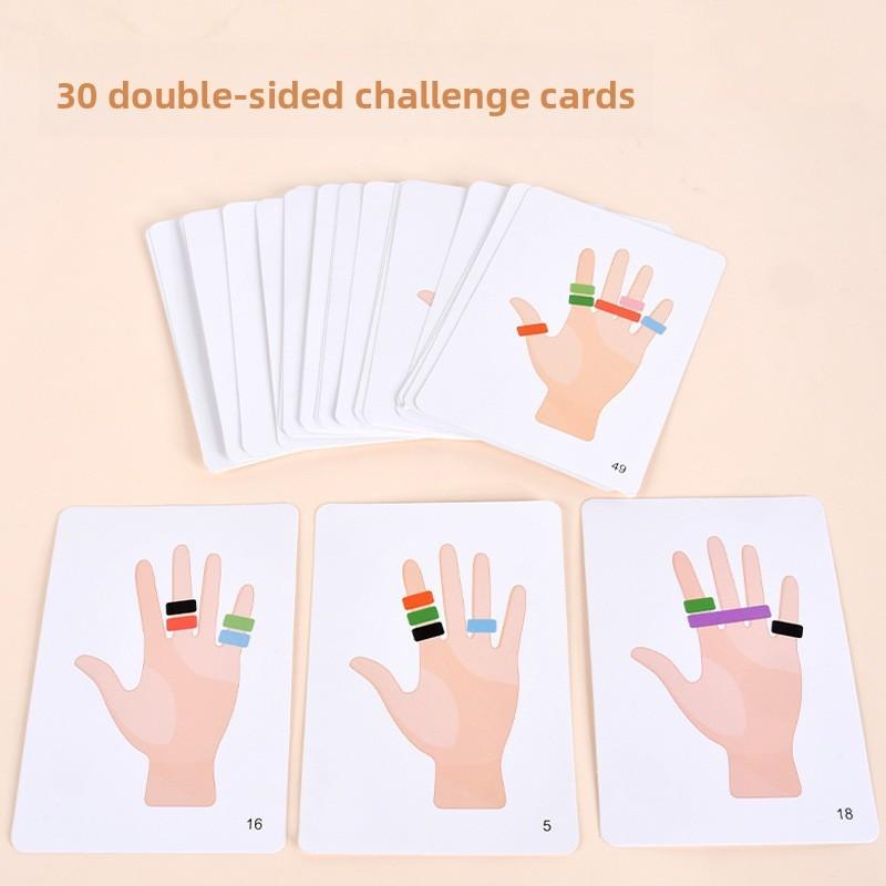 Wooden Versus Children Finger Ferrule Toss Toy For Color Recognition Family Fun