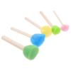 5Pcs Kids Sponge Brush Set Wooden Handle Painting Tool for Graffiti Doodling Arts Crafts Acrylic Painting Drawing Supplies