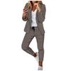 Women 2 Pieces Elegant Slim Fit Jacket Formal  Work Pant  Lapel Coat Set