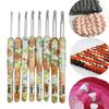 8-Piece Crochet Tool Set Aluminum Manual Knitting Set DIY Craft Kit with OPP Bag Printed Design for Crochet Enthusiasts