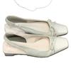 Fairy Wind Gentle Niche Bow Splicing Women's Shoes Heel Sandals with Skirt Bag Head Thick Empty Square Head Single Shoes Women