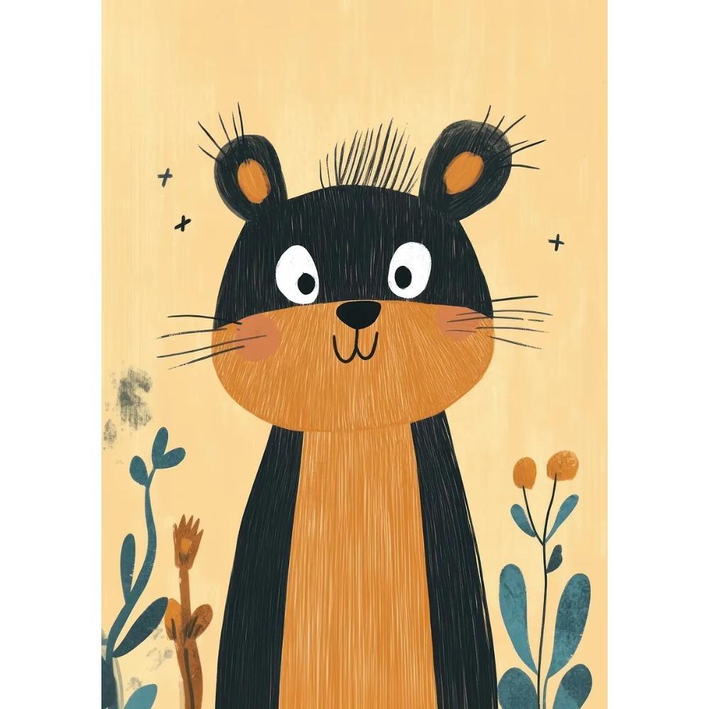 Cute Smiling Cartoon Dolphin Cow Owl Unicorn Posters Expressive Eyes Prints Canvas Painting Wall Picture Home Kid's Room Decor