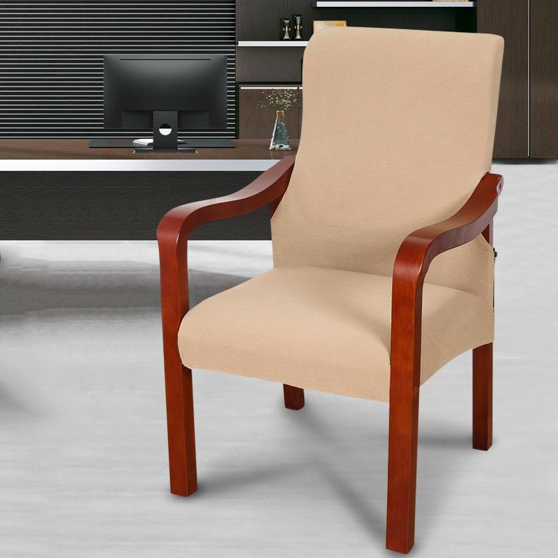 Retro Wooden Chair Slipcover Solid Color Elastic Chinese Style Boss Armrest Chair Protector Cover Home Decor Furniture Covers