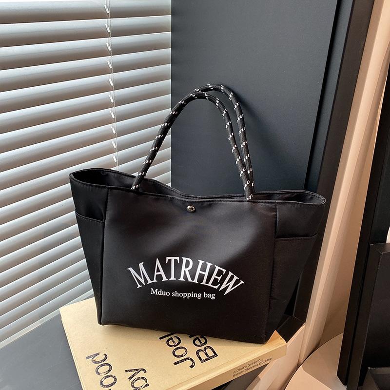 New dopamine simple letters large capacity tote bag go to work shopping tote